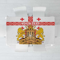 Personalised Georgia Independence Day Tablecloth Sameba Cathedral Borjgali Folk Pattern