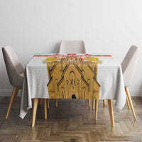 Personalised Georgia Independence Day Tablecloth Sameba Cathedral Borjgali Folk Pattern