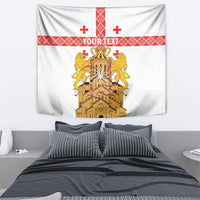 Personalised Georgia Independence Day Tapestry Sameba Cathedral Borjgali Folk Pattern