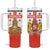 Personalised Georgia Independence Day Tumbler With Handle Sameba Cathedral Borjgali Folk Pattern