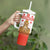 Personalised Georgia Independence Day Tumbler With Handle Sameba Cathedral Borjgali Folk Pattern