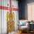 Personalised Georgia Independence Day Window Curtain Sameba Cathedral Borjgali Folk Pattern