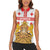 Personalised Georgia Independence Day Women Sleeveless Polo Shirt Sameba Cathedral Borjgali Folk Pattern