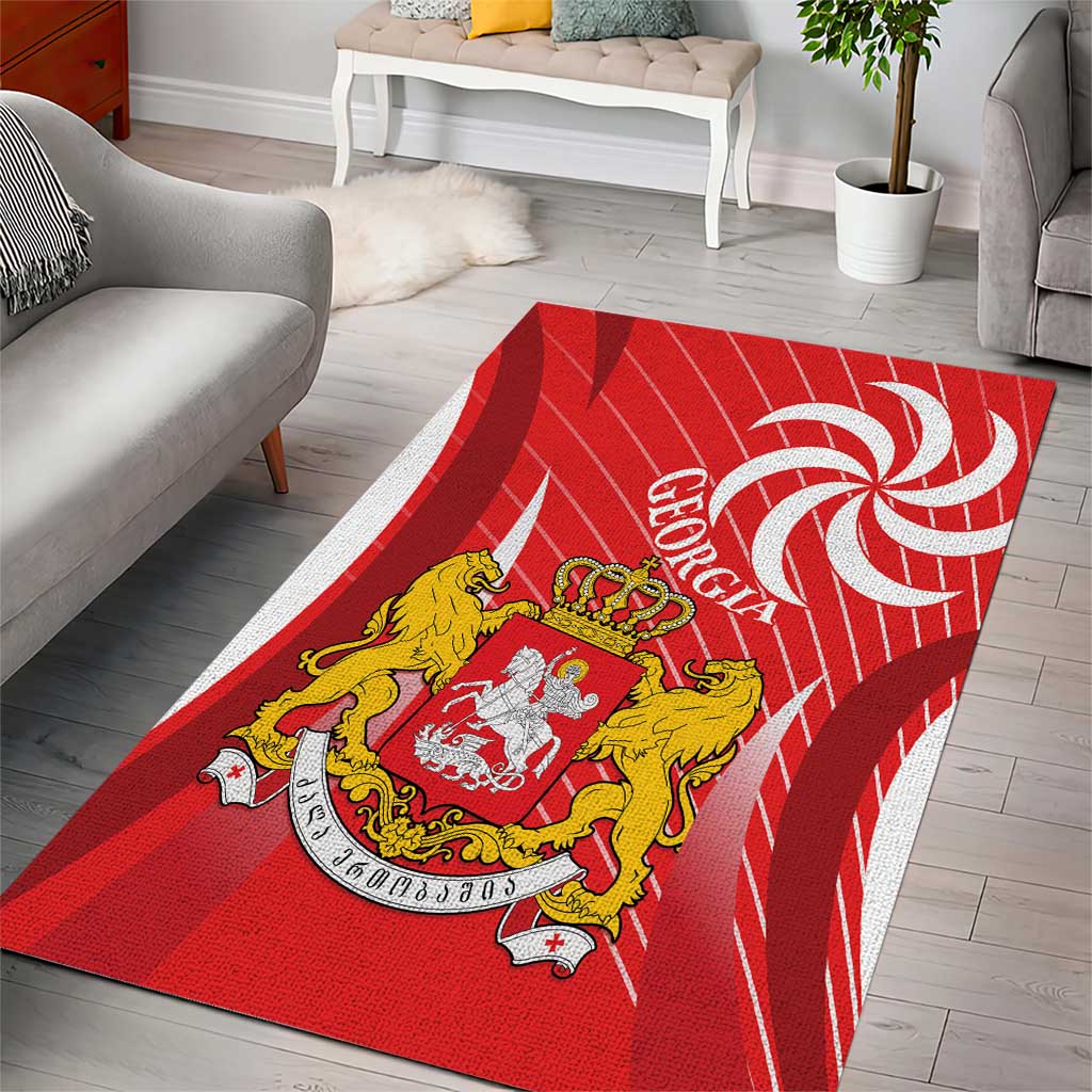 Georgia Independence Day Area Rug Borjgalo With Coat Of Arms