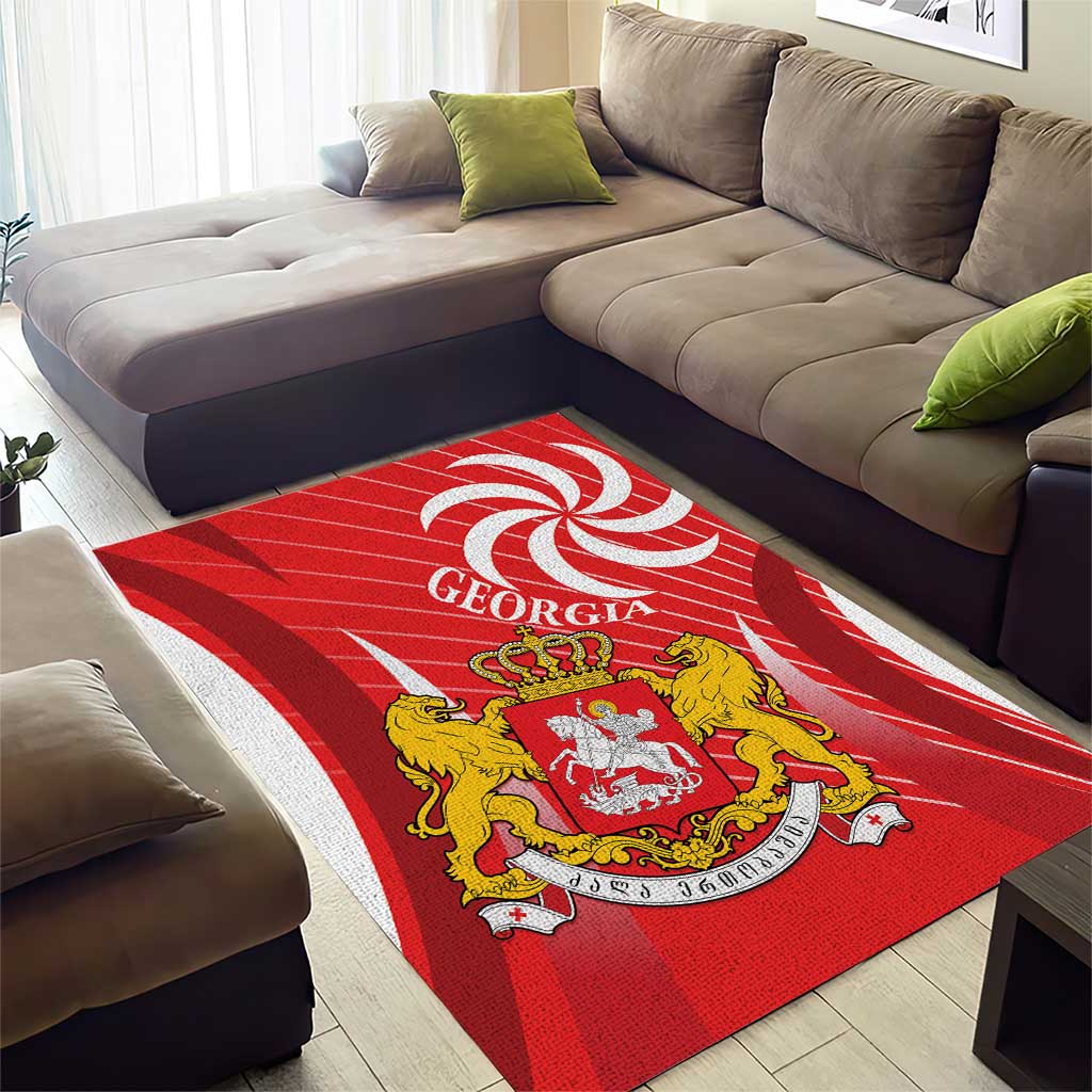 Georgia Independence Day Area Rug Borjgalo With Coat Of Arms