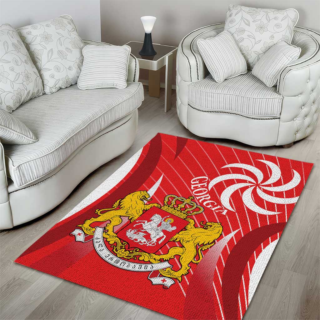 Georgia Independence Day Area Rug Borjgalo With Coat Of Arms