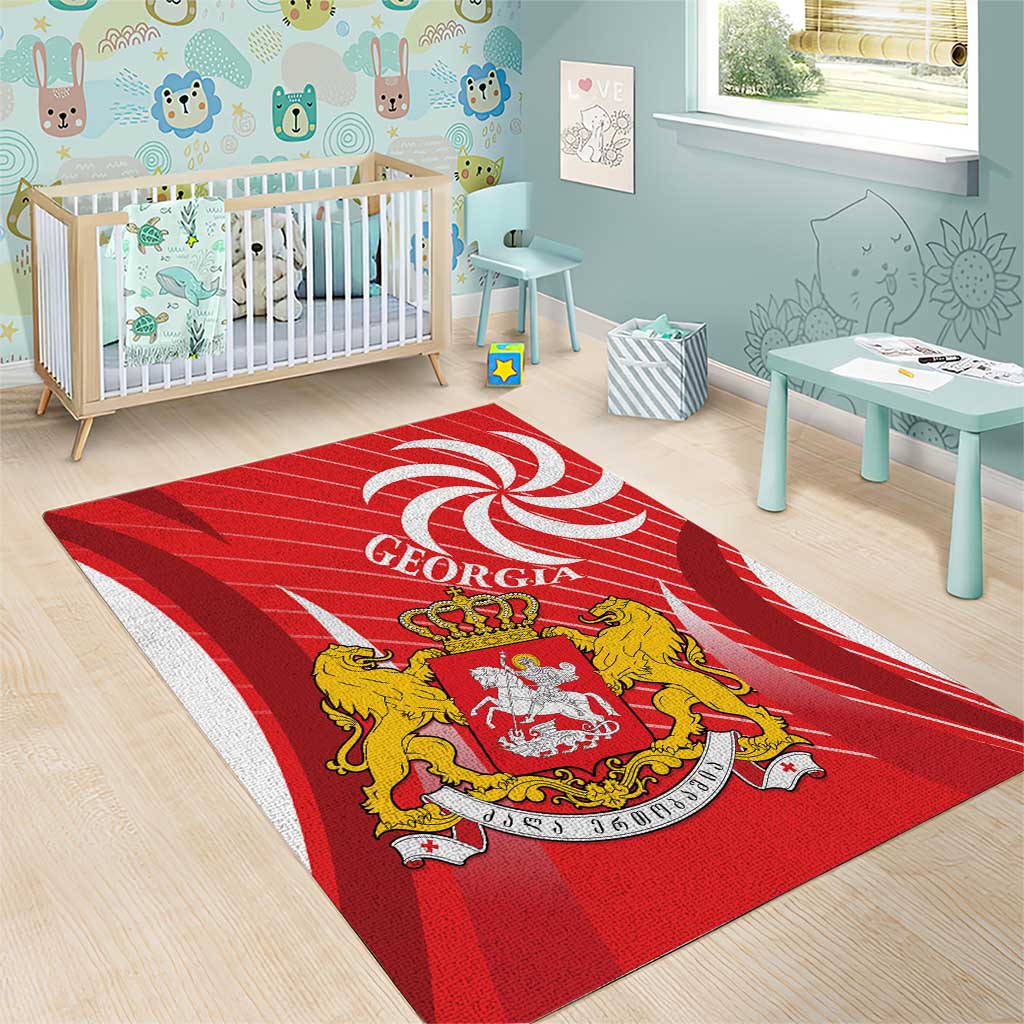 Georgia Independence Day Area Rug Borjgalo With Coat Of Arms