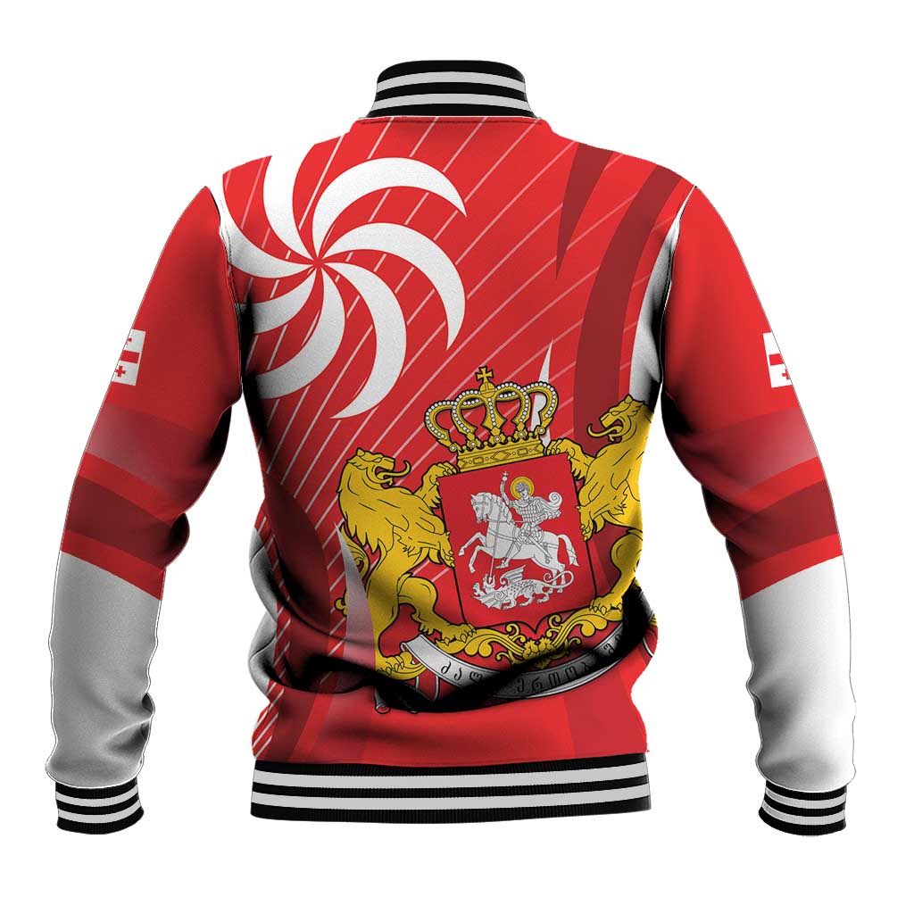 Georgia Independence Day Baseball Jacket Borjgalo With Coat Of Arms