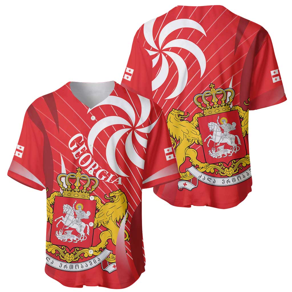 Georgia Independence Day Baseball Jersey Borjgalo With Coat Of Arms