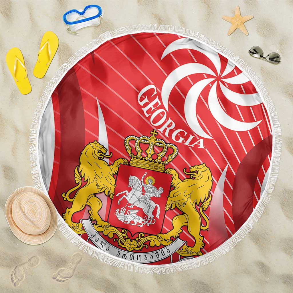 Georgia Independence Day Beach Blanket Borjgalo With Coat Of Arms