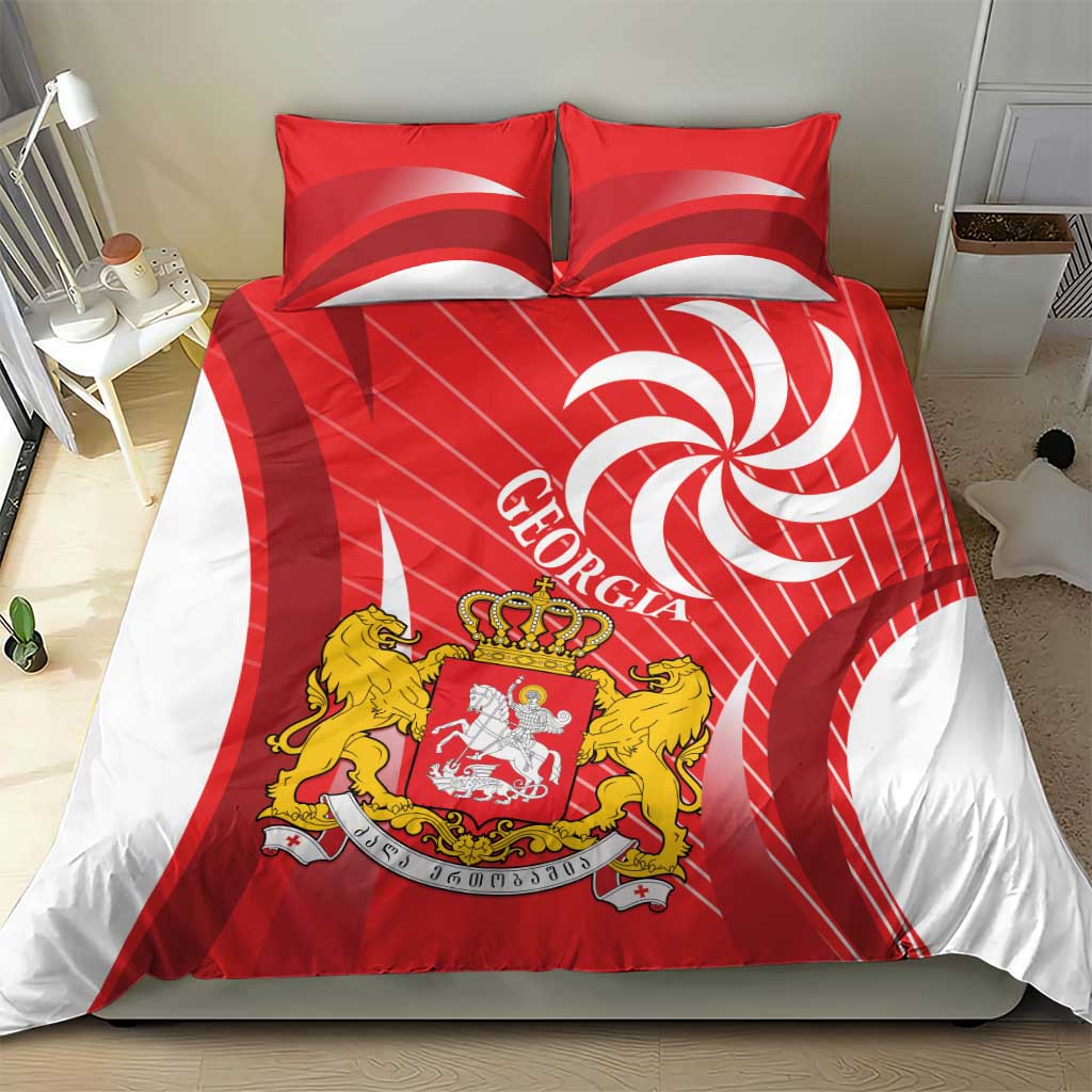 Georgia Independence Day Bedding Set Borjgalo With Coat Of Arms