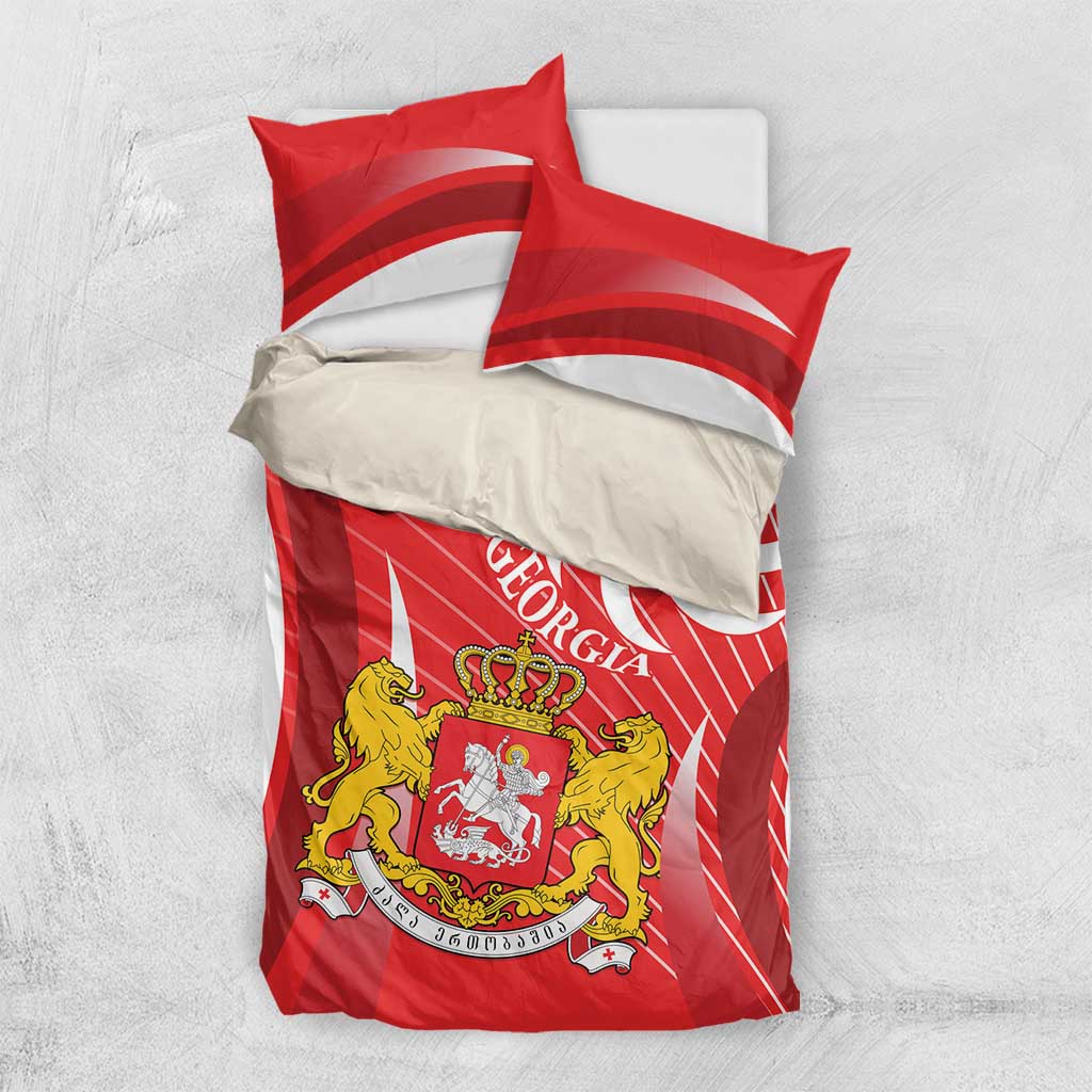 Georgia Independence Day Bedding Set Borjgalo With Coat Of Arms