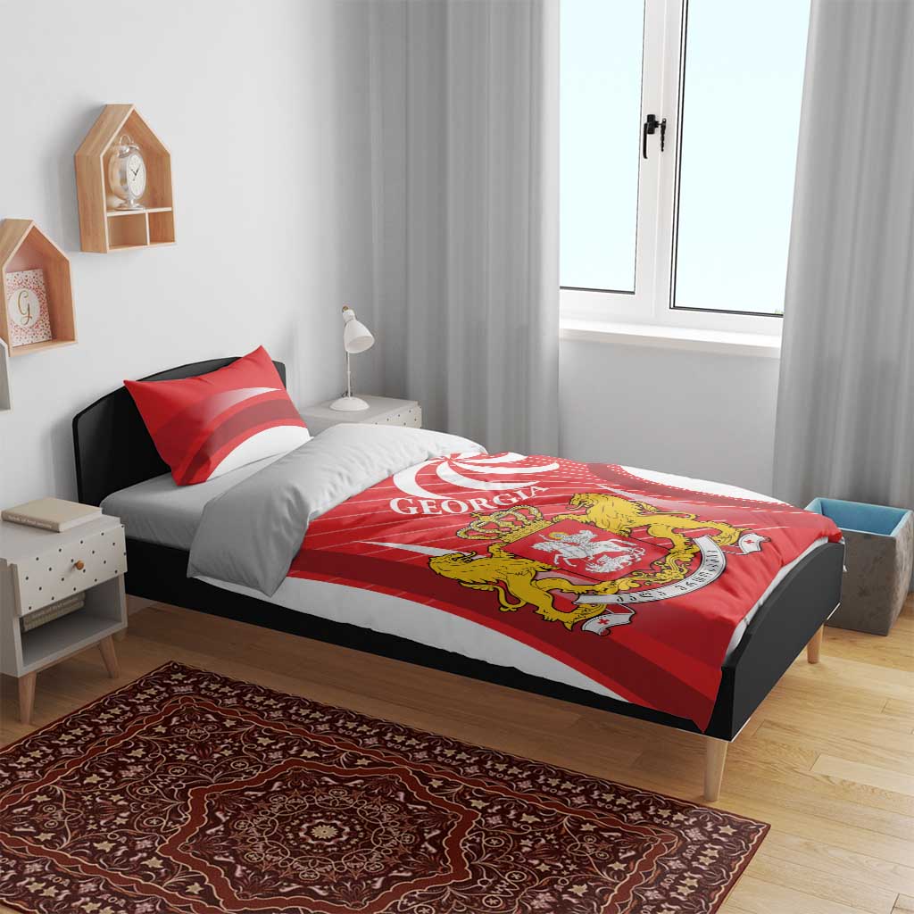 Georgia Independence Day Bedding Set Borjgalo With Coat Of Arms