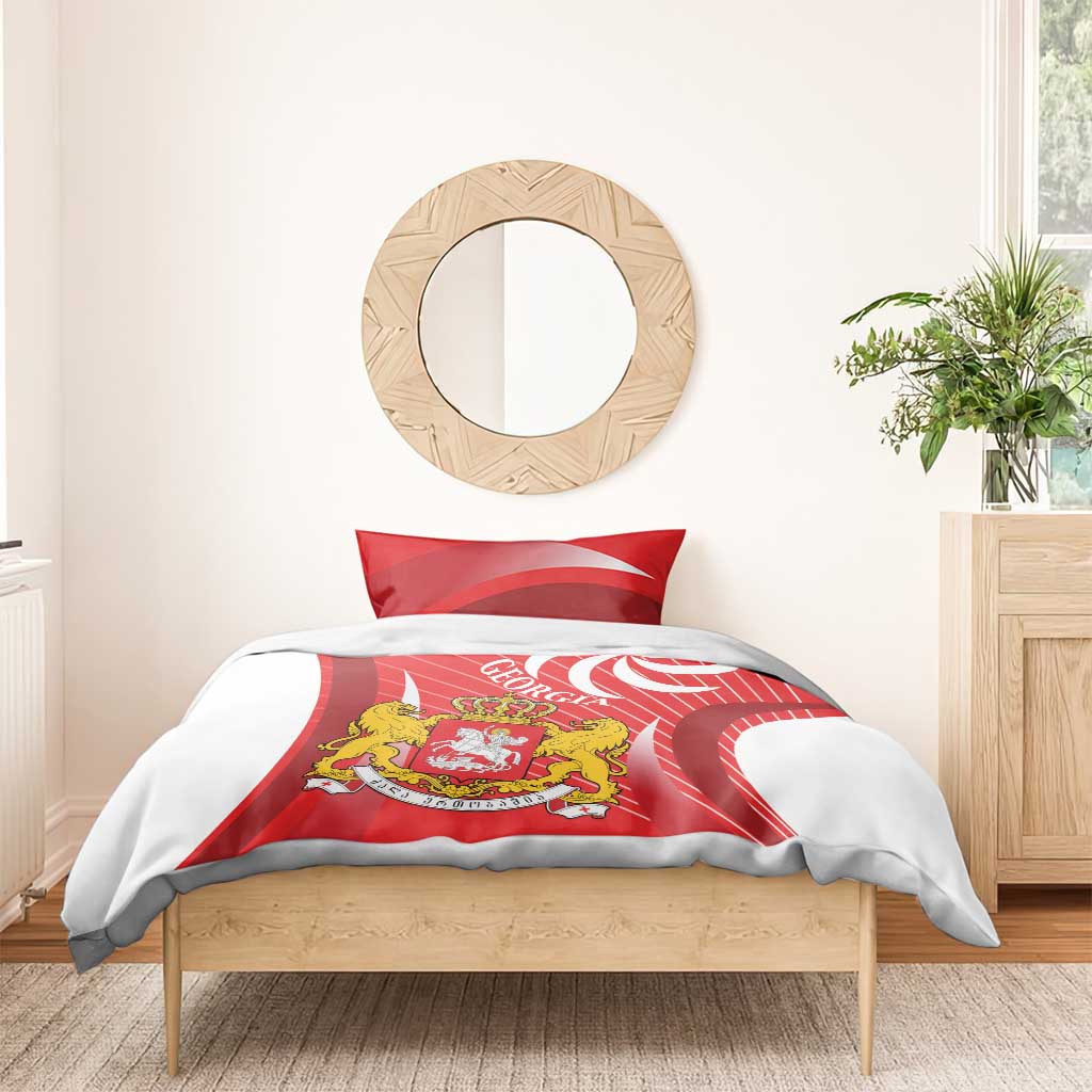 Georgia Independence Day Bedding Set Borjgalo With Coat Of Arms