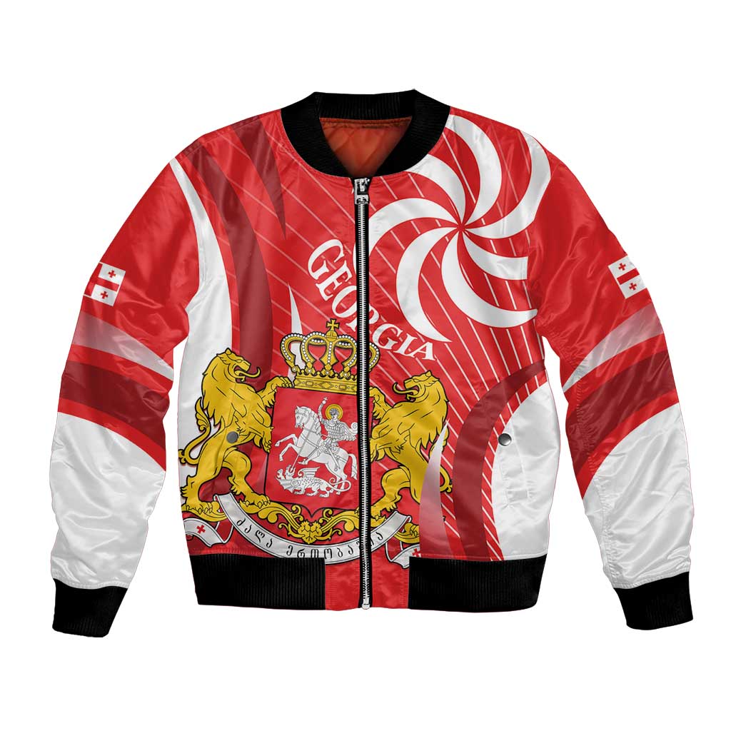 Georgia Independence Day Bomber Jacket Borjgalo With Coat Of Arms