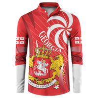 Georgia Independence Day Button Sweatshirt Borjgalo With Coat Of Arms