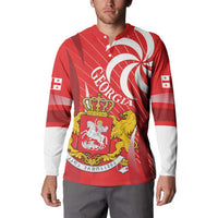 Georgia Independence Day Button Sweatshirt Borjgalo With Coat Of Arms