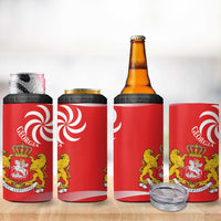 Georgia Independence Day 4 in 1 Can Cooler Tumbler Borjgalo With Coat Of Arms
