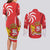 Georgia Independence Day Couples Matching Long Sleeve Bodycon Dress and Long Sleeve Button Shirt Borjgalo With Coat Of Arms