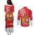 Georgia Independence Day Couples Matching Puletasi and Long Sleeve Button Shirt Borjgalo With Coat Of Arms