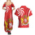 Georgia Independence Day Couples Matching Summer Maxi Dress and Hawaiian Shirt Borjgalo With Coat Of Arms