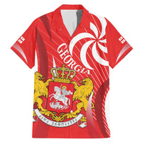 Georgia Independence Day Family Matching Mermaid Dress and Hawaiian Shirt Borjgalo With Coat Of Arms