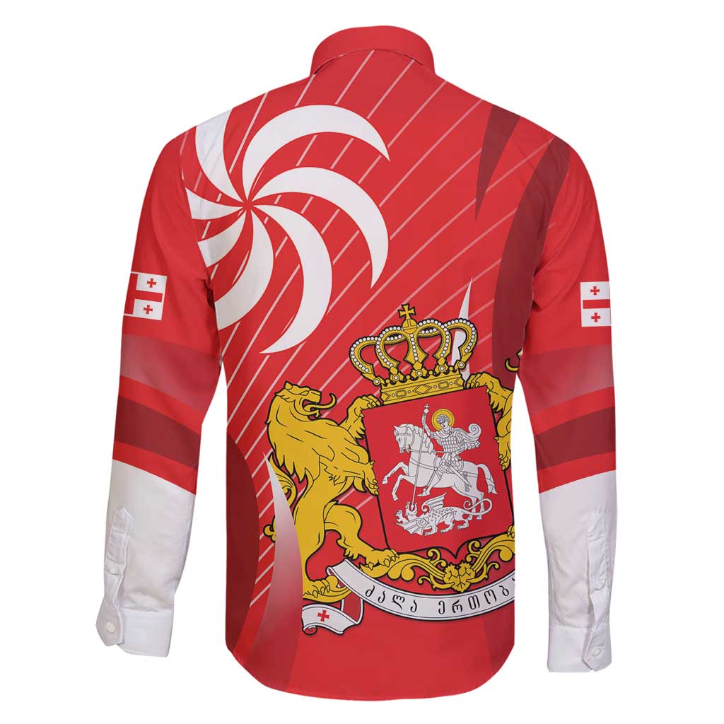 Georgia Independence Day Family Matching Mermaid Dress and Hawaiian Shirt Borjgalo With Coat Of Arms