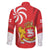 Georgia Independence Day Family Matching Off The Shoulder Long Sleeve Dress and Hawaiian Shirt Borjgalo With Coat Of Arms