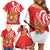 Georgia Independence Day Family Matching Off Shoulder Short Dress and Hawaiian Shirt Borjgalo With Coat Of Arms