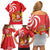 Georgia Independence Day Family Matching Off Shoulder Short Dress and Hawaiian Shirt Borjgalo With Coat Of Arms