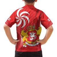 Georgia Independence Day Family Matching Puletasi and Hawaiian Shirt Borjgalo With Coat Of Arms