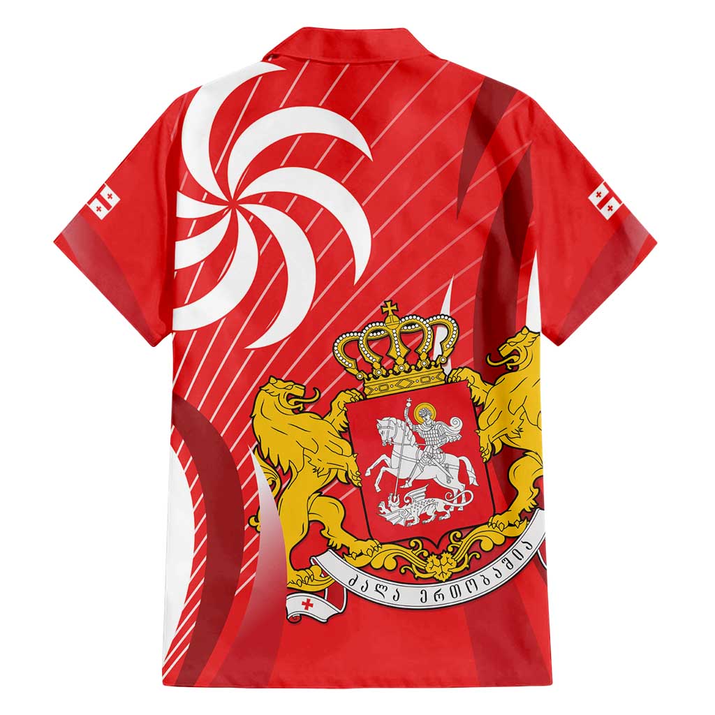 Georgia Independence Day Family Matching Puletasi and Hawaiian Shirt Borjgalo With Coat Of Arms