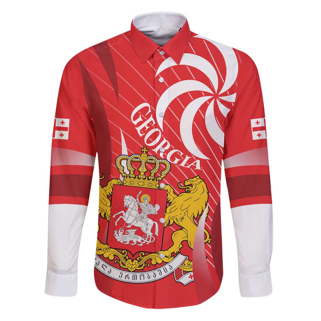 Georgia Independence Day Family Matching Puletasi and Hawaiian Shirt Borjgalo With Coat Of Arms