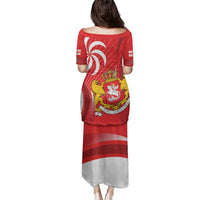 Georgia Independence Day Family Matching Puletasi and Hawaiian Shirt Borjgalo With Coat Of Arms
