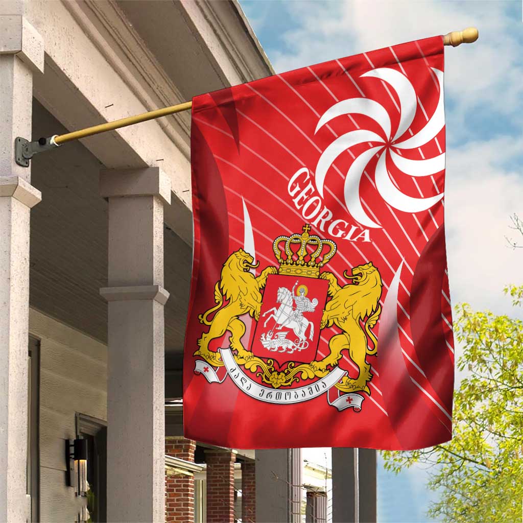 Georgia Independence Day Garden Flag Borjgalo With Coat Of Arms