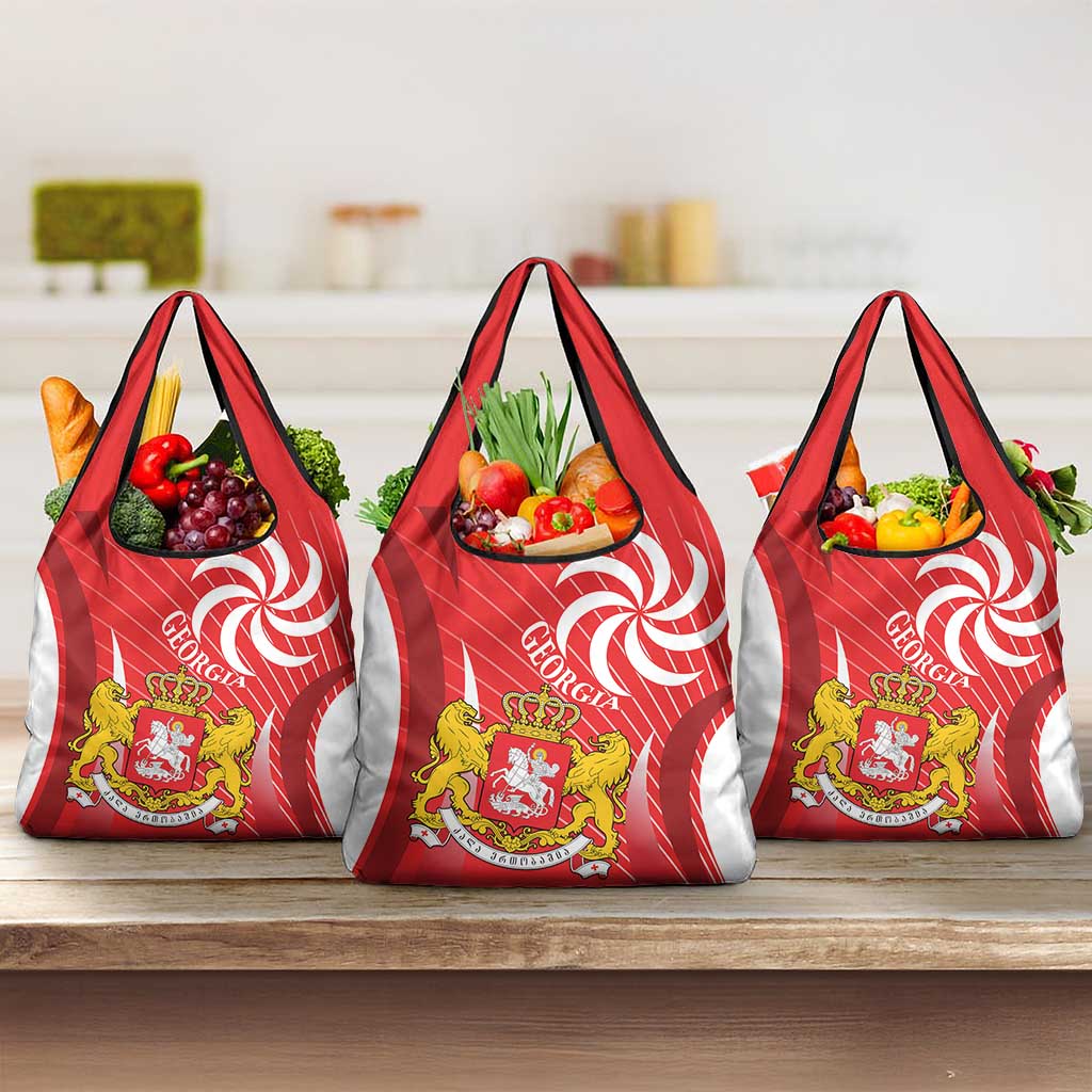 Georgia Independence Day Grocery Bag Borjgalo With Coat Of Arms