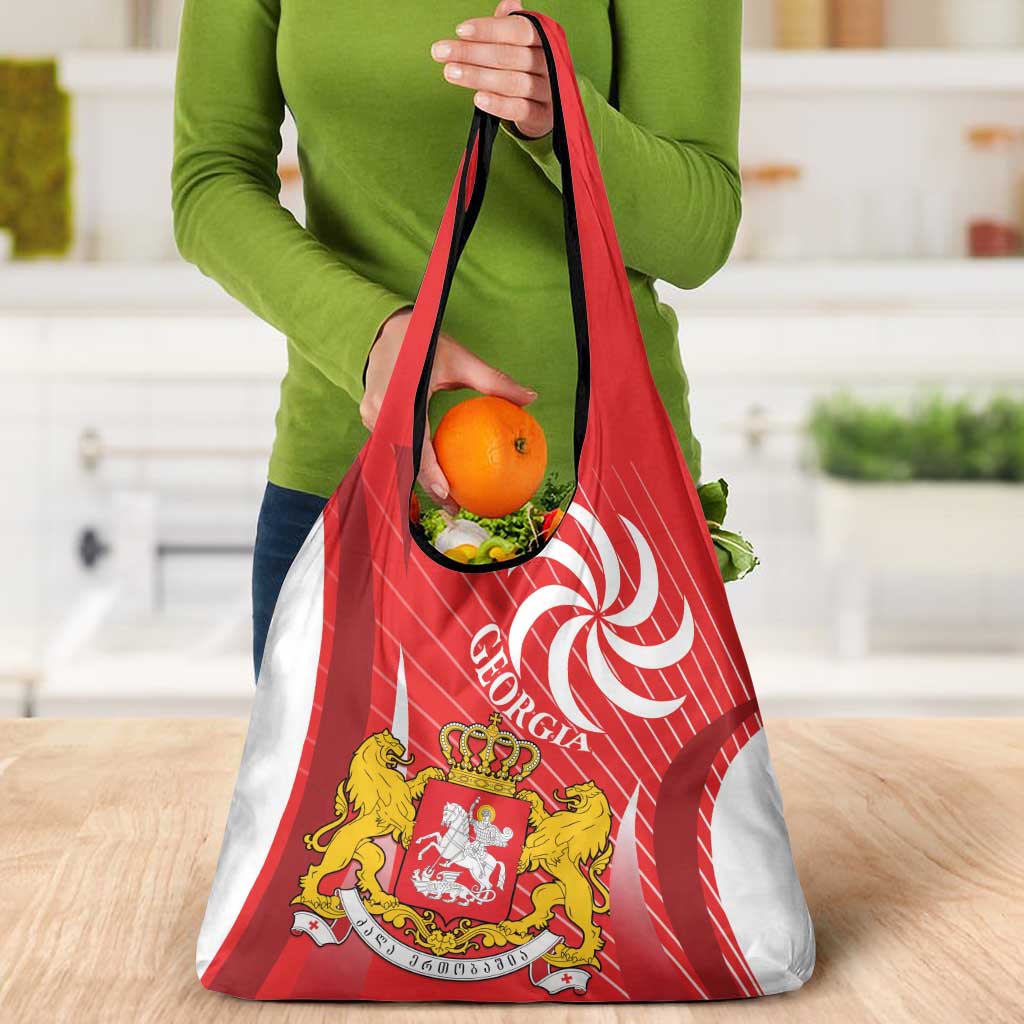 Georgia Independence Day Grocery Bag Borjgalo With Coat Of Arms