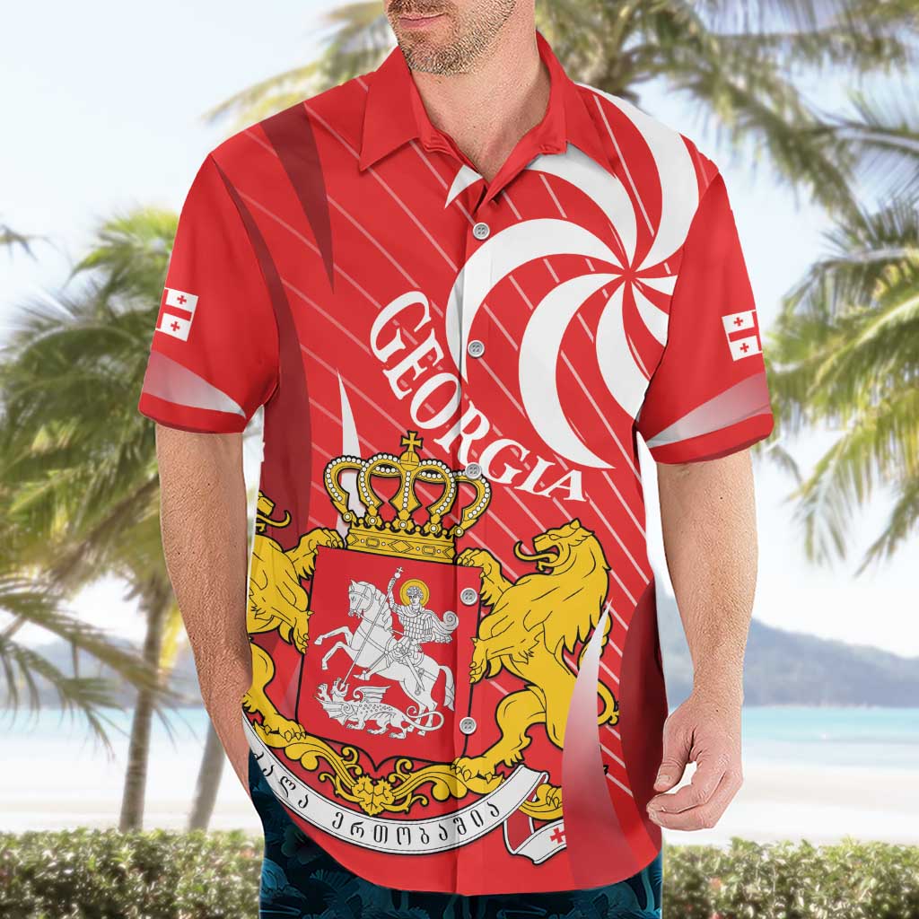 Georgia Independence Day Hawaiian Shirt Borjgalo With Coat Of Arms