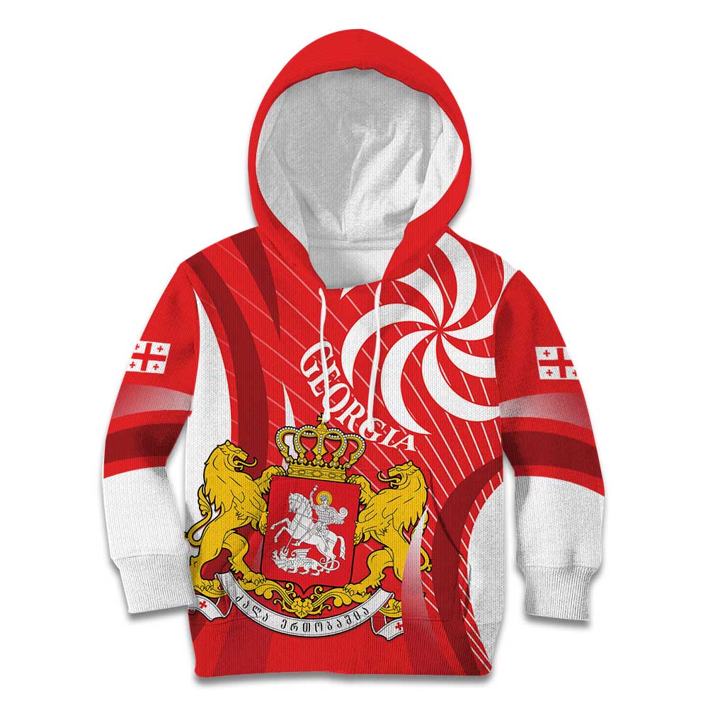 Georgia Independence Day Kid Hoodie Borjgalo With Coat Of Arms