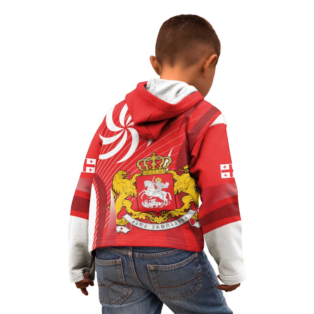 Georgia Independence Day Kid Hoodie Borjgalo With Coat Of Arms