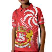 Georgia Independence Day Kid Polo Shirt Borjgalo With Coat Of Arms