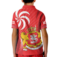 Georgia Independence Day Kid Polo Shirt Borjgalo With Coat Of Arms