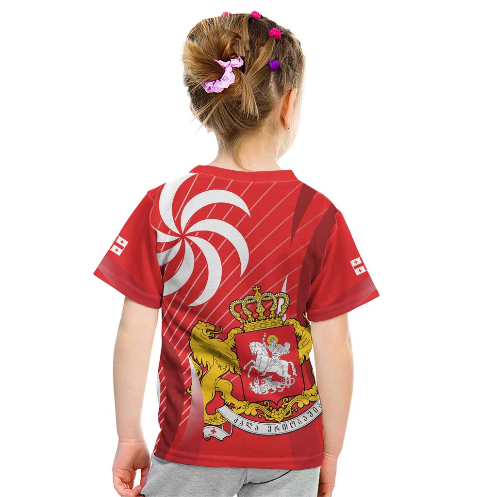 Georgia Independence Day Kid T Shirt Borjgalo With Coat Of Arms