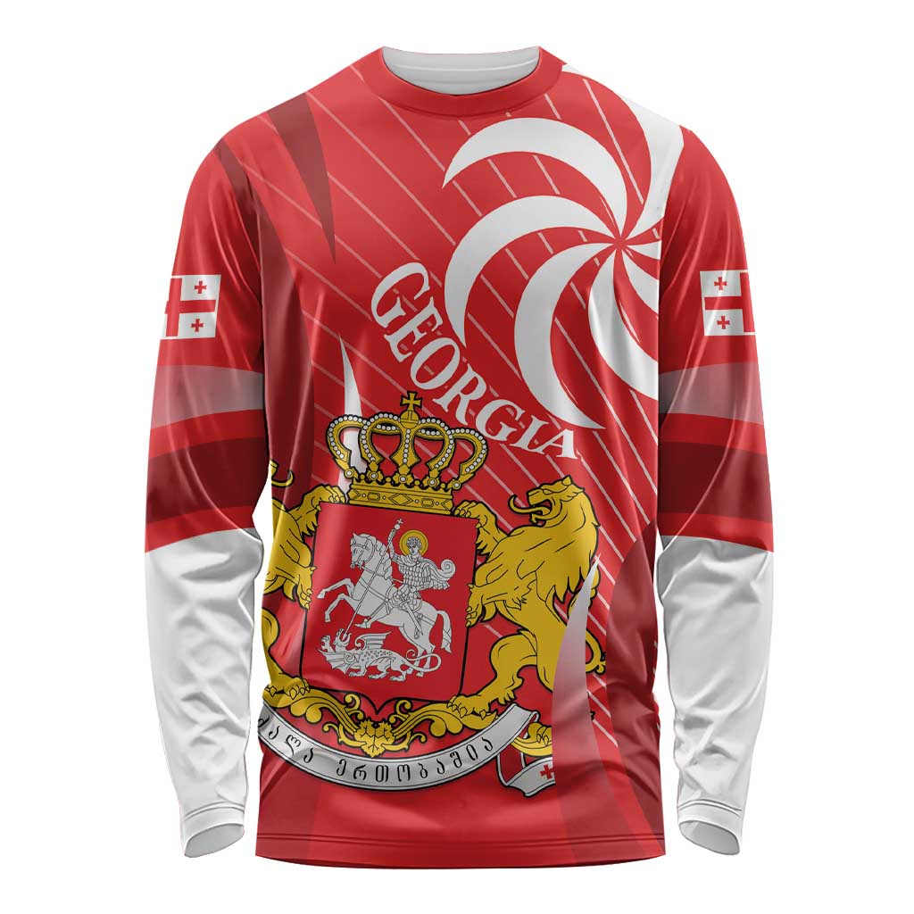 Georgia Independence Day Long Sleeve Shirt Borjgalo With Coat Of Arms