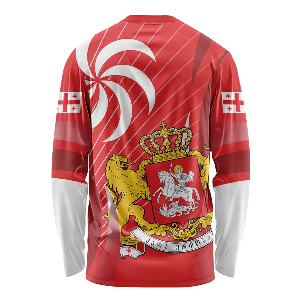 Georgia Independence Day Long Sleeve Shirt Borjgalo With Coat Of Arms