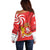 Georgia Independence Day Off Shoulder Sweater Borjgalo With Coat Of Arms