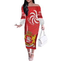 Georgia Independence Day Off The Shoulder Long Sleeve Dress Borjgalo With Coat Of Arms