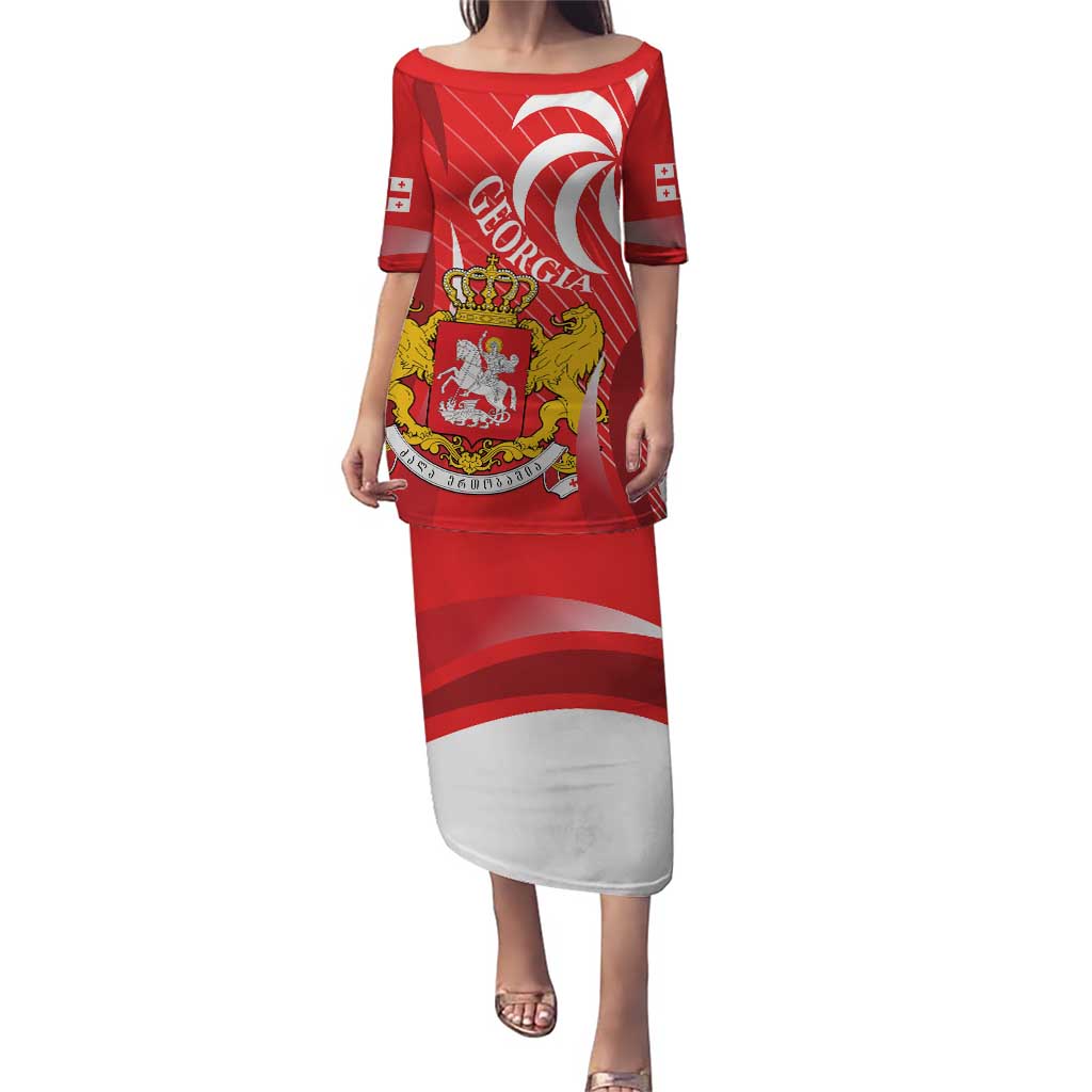 Georgia Independence Day Puletasi Borjgalo With Coat Of Arms