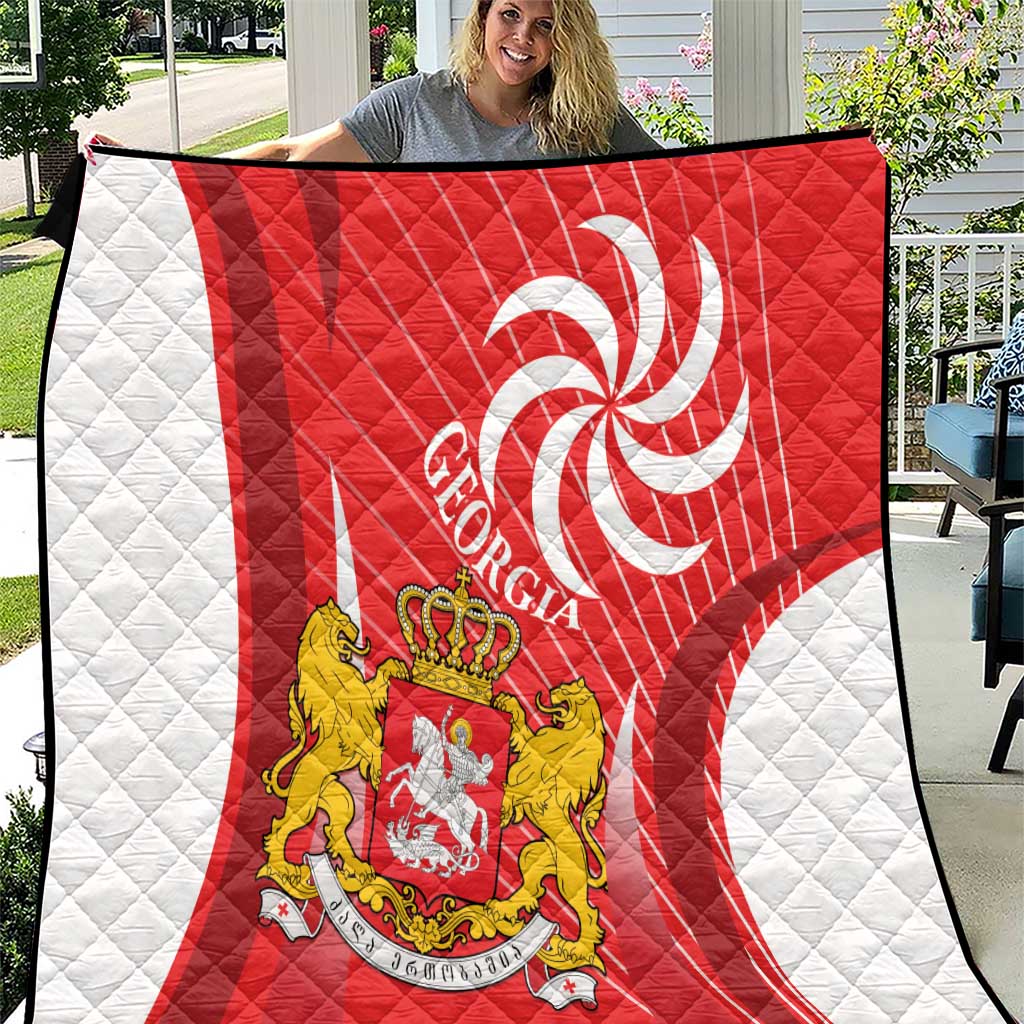 Georgia Independence Day Quilt Borjgalo With Coat Of Arms