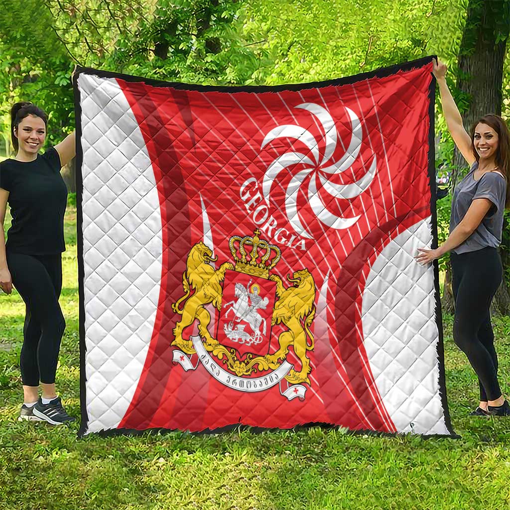 Georgia Independence Day Quilt Borjgalo With Coat Of Arms